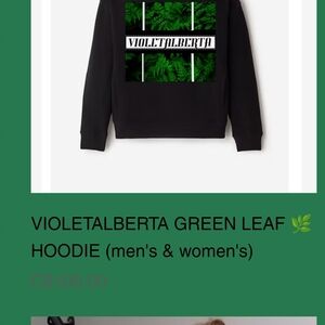 Black Hoodie with Green Leaf Design